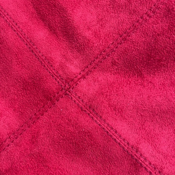 EVAN PICONE Red Suede Skirt Western Style Panel Split front - Picture 2 of 9